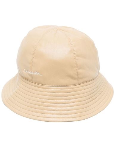 Nanushka Sombrero de pescador con logo bordado - Neutro