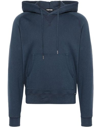 Tom Ford Cotton Long-sleeve Hoodie - Blue