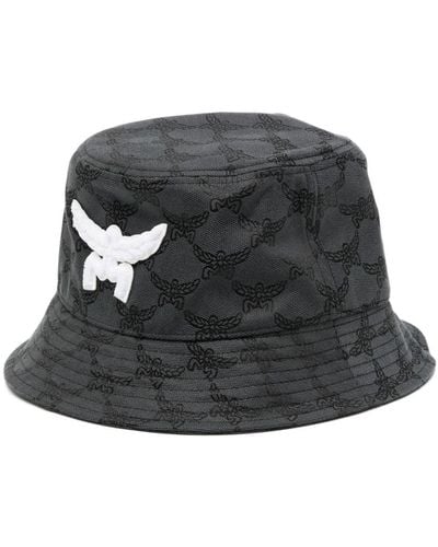 MCM Sombrero de pescador vaquero con monograma - Negro