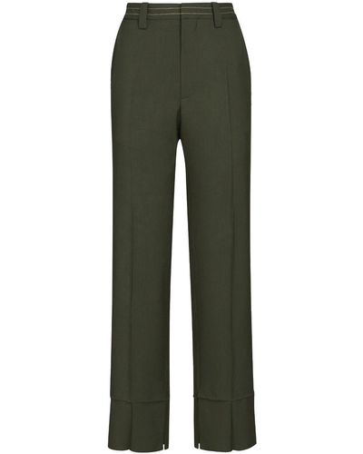 Marni Pantalon en laine à design plissé - Vert