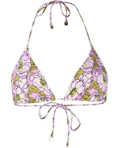 Tory Burch Floral-print Triangle Bikini Top - Pink