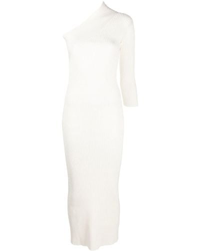 Aeron One-shoulder Long-sleeve Dress - White