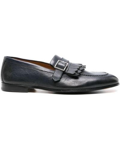 Doucal's Buckled Leather Loafers - Grey