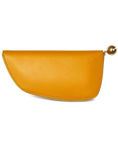 Burberry Large Shield Leather Wallet - Orange