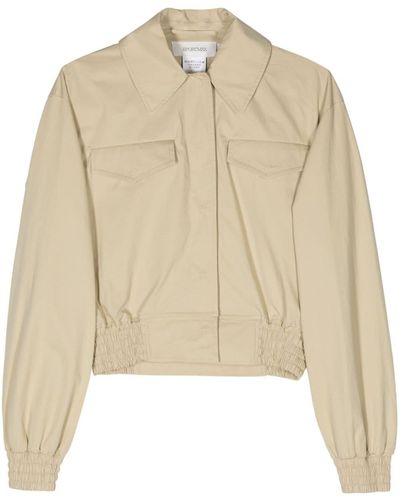 Sportmax Cropped Elasticated Shirt Jacket - Natural