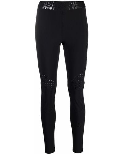 Moncler Logo-waistband High-waisted leggings - Black