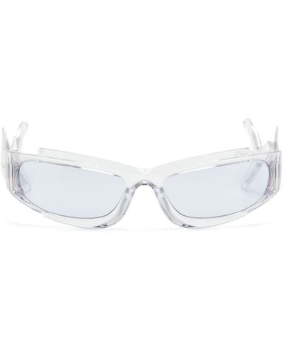Burberry Occhiali da sole rettangolari Turner con montatura trasparente - Bianco