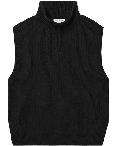 John Elliott Dakota Half-zip Sweater Vest - Black