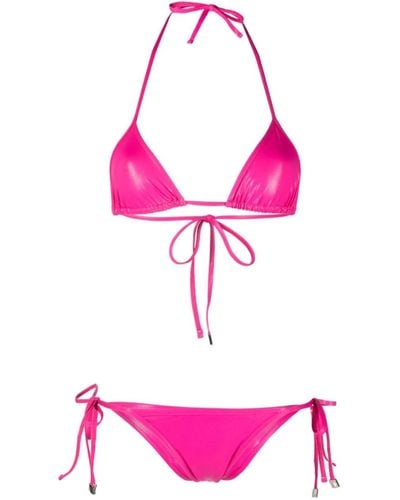 The Attico Bikini triángulo rosa fucsia