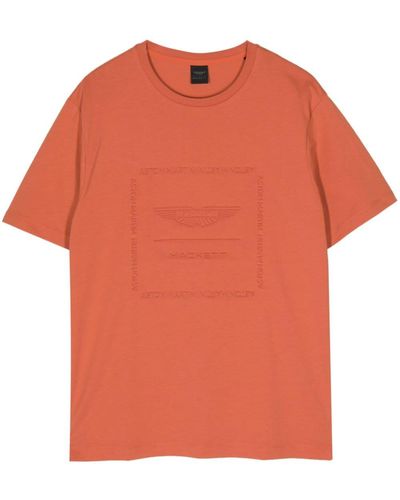 Hackett Camiseta con logo en relieve de x Aston Martin - Naranja