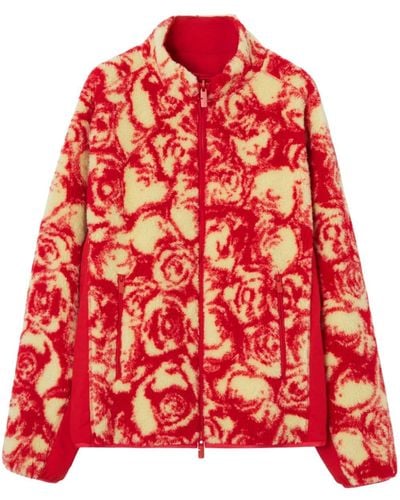 Burberry Fleece Reversible Rose Jacket - Red