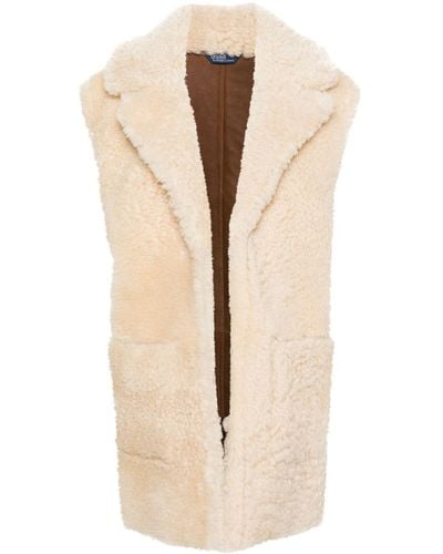Polo Ralph Lauren Reversible Shearling Sleeveless Coat - Natural