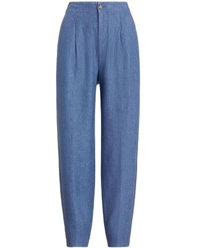 Polo Ralph Lauren Pantalones ajustados de talle alto - Azul