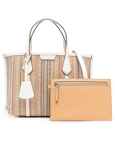 Tory Burch Small Perry Raffia Tote Bag - Natural