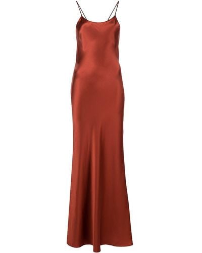 Voz Sleeveless Silk Midi Dress - Red