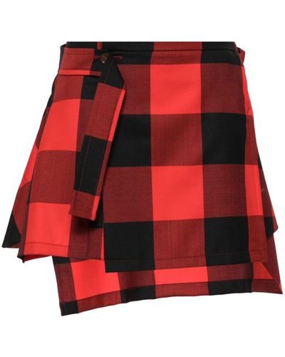 Vivienne Westwood Meghan Checked Kilt Skirt - Red