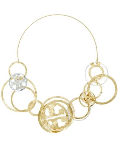 Tory Burch Interlocking-logo Necklace - Metallic