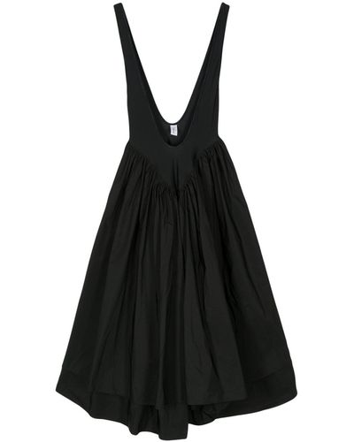 VAQUERA Gathered-detail midi full skirt - Negro