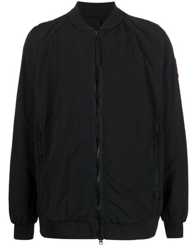 Canada Goose Logo-patch Zip-up Bomber Jacket - Black