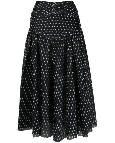 Zimmermann Polka-dot Print Pleated Skirt - Black