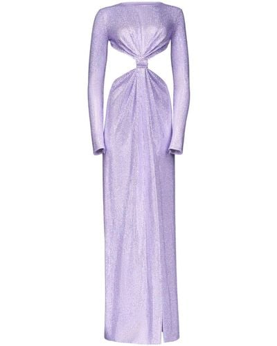 Area Crystal-embellished Knot Gown - Purple