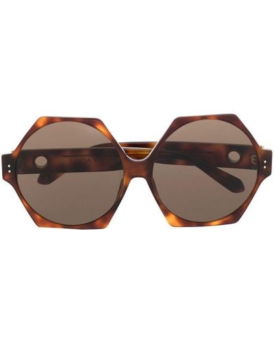 Linda Farrow Tortoiseshell-effect Square Sunglasses - Brown