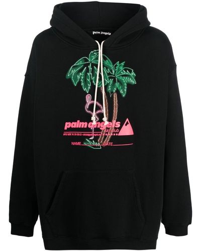 Palm Angels Sudadera con capucha y logo Ski Club - Negro