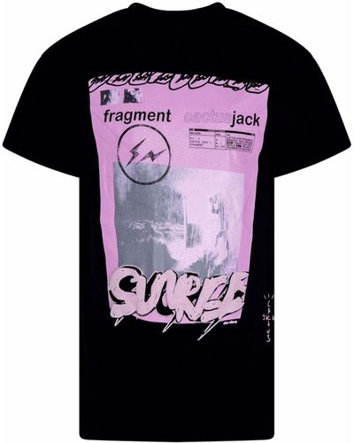 Travis Scott Camiseta Pink Sunrise - Negro