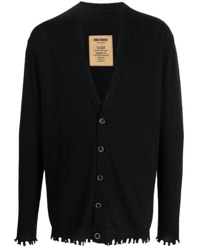 Uma Wang V-neck Knitted Cashmere Cardigan - Black