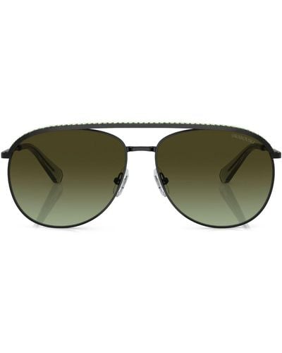 Swarovski Sonnenbrille mit eckigem Gestell - Grün