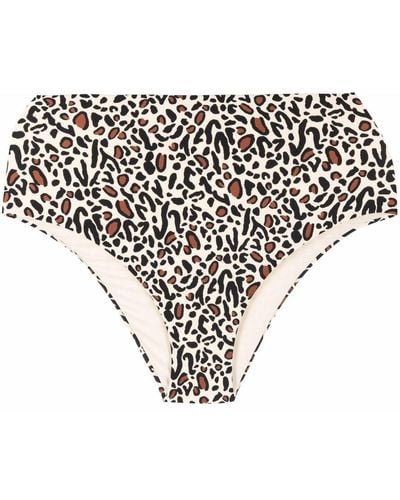 Nanushka Leopard-print High-rise Bikini Briefs - Multicolour