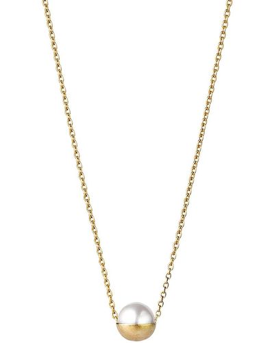 Shihara Half Pearl Necklace 90° - Metallic