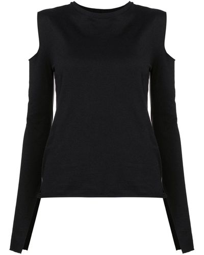 UMA | Raquel Davidowicz Cut-out Long-sleeve T-shirt - Black