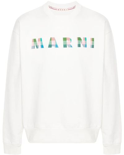 Marni Logo-print Cotton Sweatshirt - White