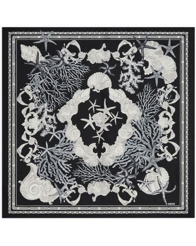 Versace Stars-print Silk Scarf - Black