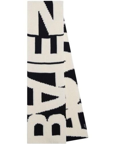 Balenciaga Schal mit Logo-Print - Weiß