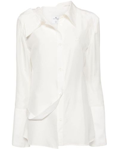 Courreges Klassisches Seidenhemd - Weiß