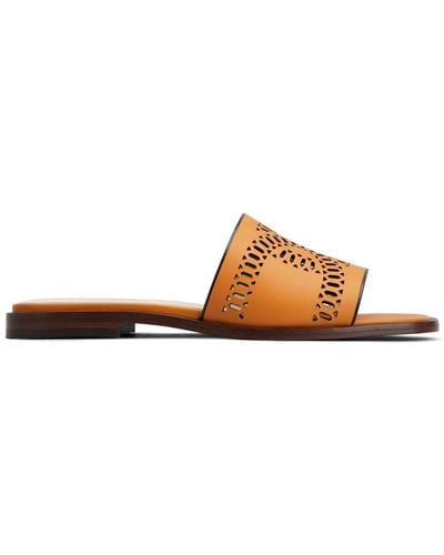 Tod's Laser-cut Leather Sandals - Brown