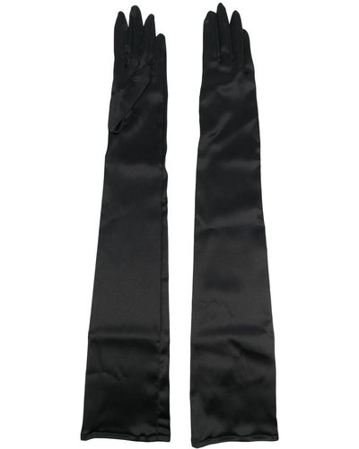 Dolce & Gabbana Silk Long Gloves - Black