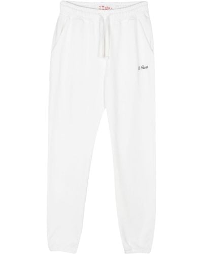 Mc2 Saint Barth Logo-embroidered Cotton Track Pants - White