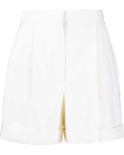 Alexander McQueen High-waisted Wool Shorts - White