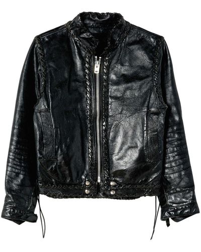 RE/DONE Whipstitch Leather Jacket - Black