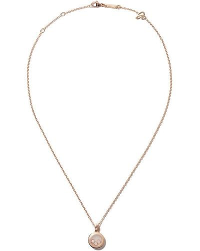 Chopard 18kt Roségoud Happy Diamonds Icons Ketting - Roze