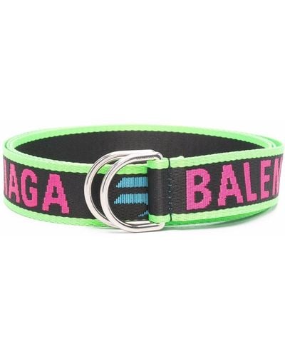 Balenciaga Logo-print D-ring Belt - Green