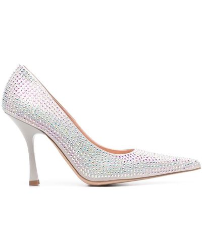 Liu Jo X Leonie Hanne Crystal-embellished 100mm Pumps - White