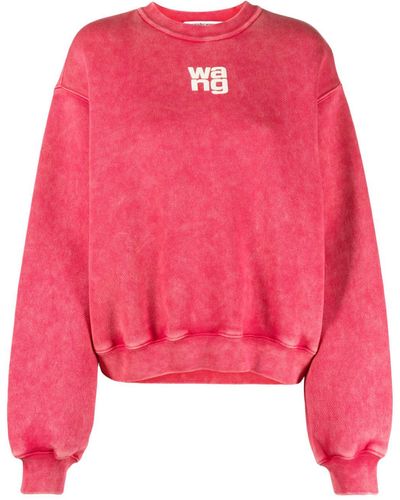 Alexander Wang Sudadera de tejido afelpado con logo - Rosa