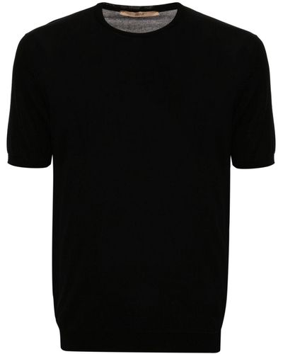 Nuur Short-sleeve Cotton Sweater - Black