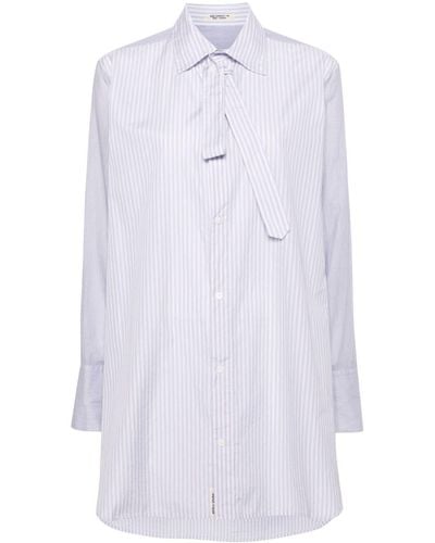 Yohji Yamamoto Halo-stripe Cotton Shirt - White