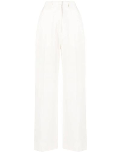 Casablanca Pantalon de tailleur à taille haute - Blanc
