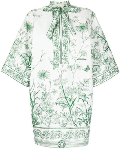 Elie Saab Embroidered Half-sleeves Dress - Green